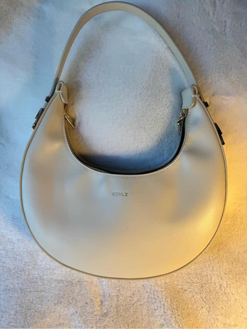 Keyli Cream Crescent Shoulder Bag